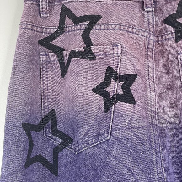 Skater Grunge Cyber Punk Womens Wide Leg Flare Jeans Cargo Pockets 28” x 29.5” - Picture 13 of 15